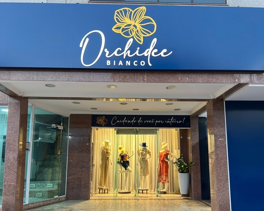 Fachada da loja Orchidee Bianco, em Brasília